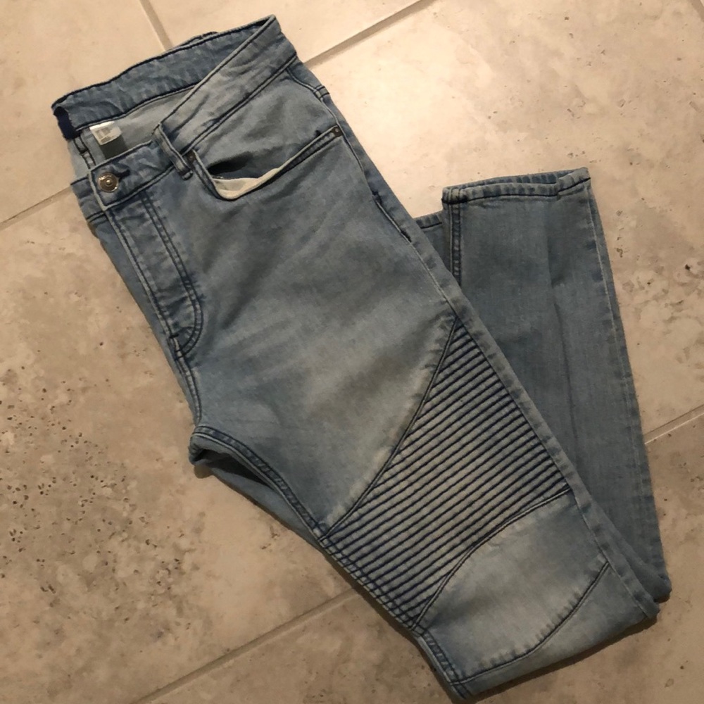Light Blue Moto Denim